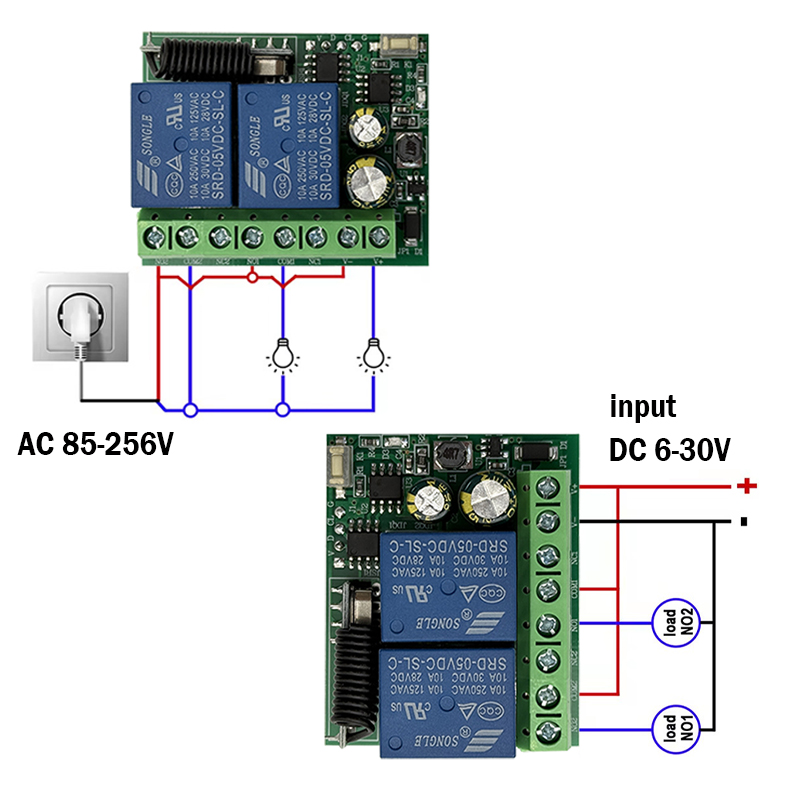 DC 9V 12V 24V AC 85-250V 2CH M – 433Mhz Receiver Module recenzja i cena