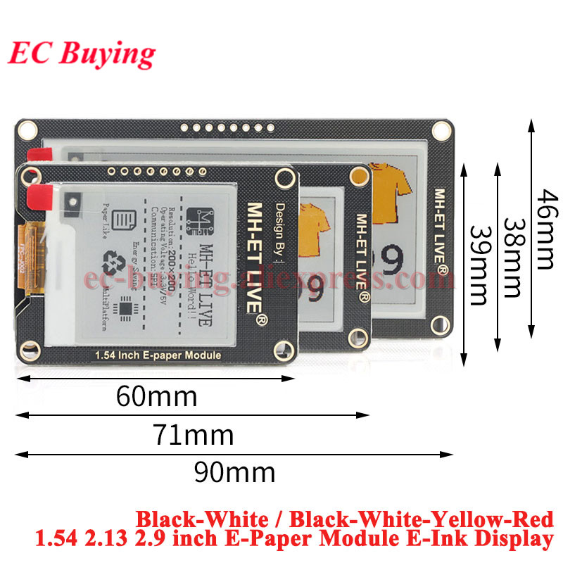 Moduł Epaper 1.54'', 2.9'', 2. – Display Epaper 2.9 recenzja i cena